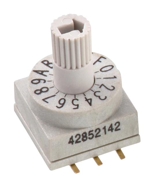 Wurth Elektronik 428521420916 Rotary Coded Switch WS-ROSV Surface Mount 16 Position 24 VDC Hexadecimal 150 mA