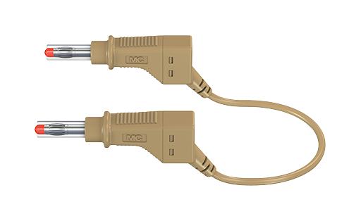 Staubli 66.9407-050-27 Banana Test Lead 4mm Stackable Plug 19.6 " 500 mm Brown