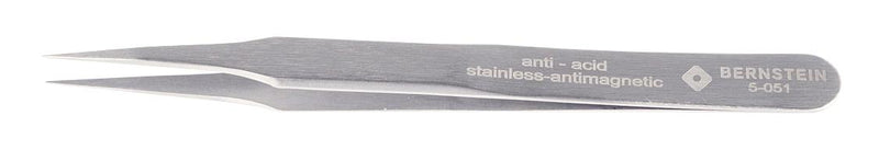 Bernstein Werkzeugfabrik 5-051 Tweezer SMD Straight Pointed Stainless Steel 115 mm Length