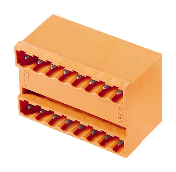 Weidmuller 1601860000 Terminal Block 2-Tier Header 5.08 mm 18 Ways 11 A 400 V Through Hole Right Angle