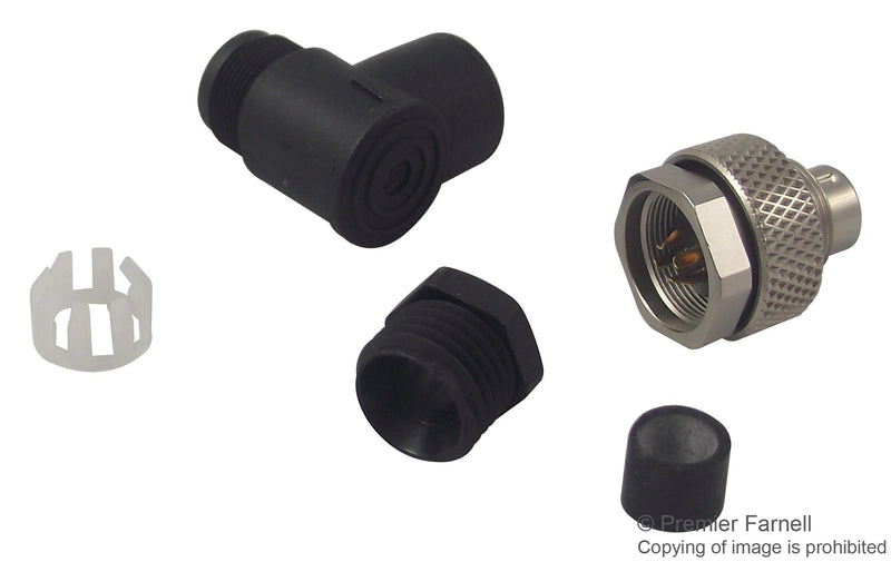 Binder 99 0409 70 04 Circular Connector 712 Series Cable Mount Plug 4 Contacts Solder Pin Nylon (Polyamide) Body