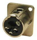 Cliff Electronic Components FC61905N XLR Connector 3 Contacts Plug Panel Mount Silver Plated Metal Body