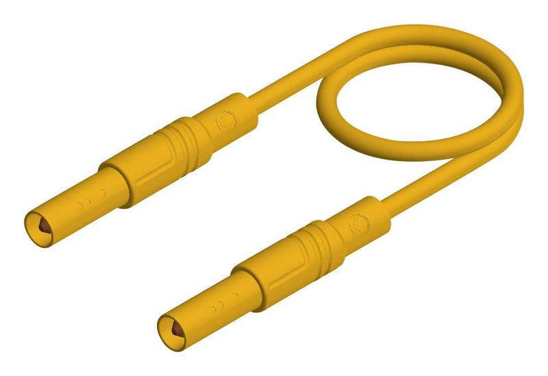 Hirschmann Test and Measurement 934172103 Lead 4mm Banana Plug Shrouded 1 kV 16 A Yellow 500 mm