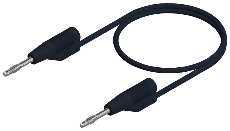 Hirschmann Test and Measurement 938115100 Lead 2mm Stackable Banana Plug 60 VDC 6 A Black 250 mm