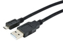 Multicomp MC002734 USB Cable Type A Plug to Micro B 1.83 m 6 ft 2.0 Black