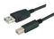 L-COM CAUALB-3M USB Cable Type A Plug to B 3 m 9.8 ft 2.0 Black New