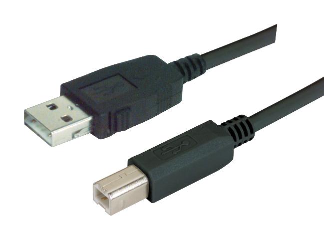 L-COM CAUALB-3M USB Cable Type A Plug to B 3 m 9.8 ft 2.0 Black New