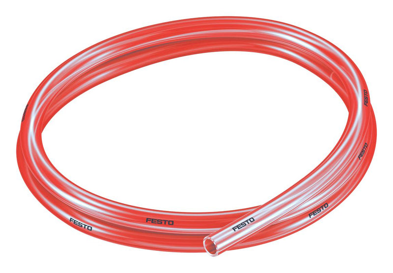 Festo PUN-H-10X15-TRT Pneumatic Tubing 10 mm 7 PU (Polyurethane) Transparent Red bar 50 m