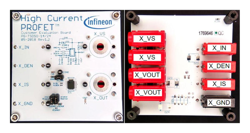 Infineon BTS700121ESPEVALBRDTOBO1 BTS700121ESPEVALBRDTOBO1 Evaluation Board BTS70012-1ESP Power Management Load Switch High Side New