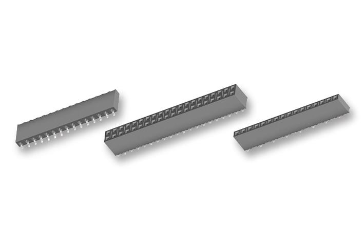 Samtec SSM-124-L-SV . PCB Receptacle Board-to-Board 2.54 mm 1 Rows 24 Contacts Surface Mount