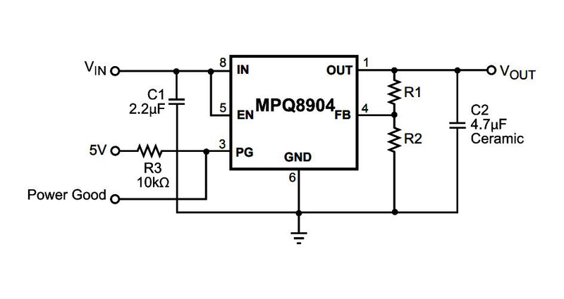 Monolithic Power Systems (MPS) MPQ8904DD-AEC1-LF-P LDO Voltage Regulator Adjustable 2.5V to 6.5V in 300mV Dropout 0.5V 5V/500mA Out QFN-8 New