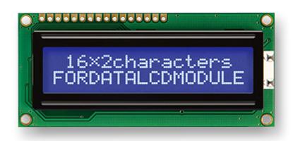 FORDATA FC1602N04-NSWBBW-91*E Alphanumeric LCD, 16 x 2, White on Blue, 3V, English, Japanese, Transmissive