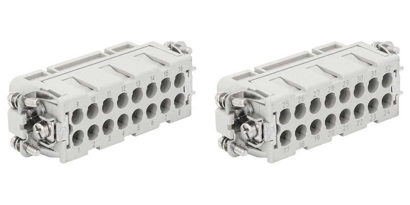 Multicomp PRO MP009528 Heavy Duty Connector MP-HA Inserts Insert 32+PE Contacts 16A Receptacle