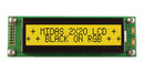 Midas MD22005A6W-FPTLRGB MD22005A6W-FPTLRGB Alphanumeric LCD 20 x 2 Black on RGB 5V Transflective