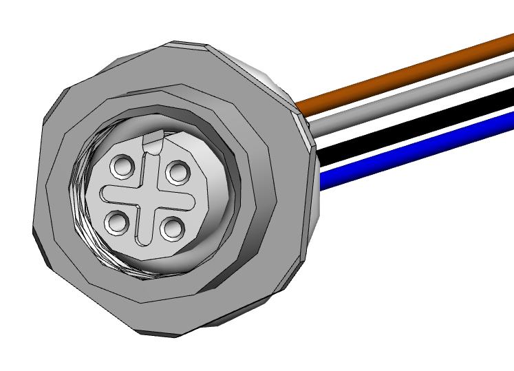 Norcomp FPM12A04I12BF01 FPM12A04I12BF01 Sensor Cord 4P M12 RCPT-FREE END 12"