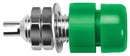 Schutzinger IBU 401 NI / GN Banana Test Connector Jack Panel Mount 32 A 60 VDC Nickel Plated Contacts Green