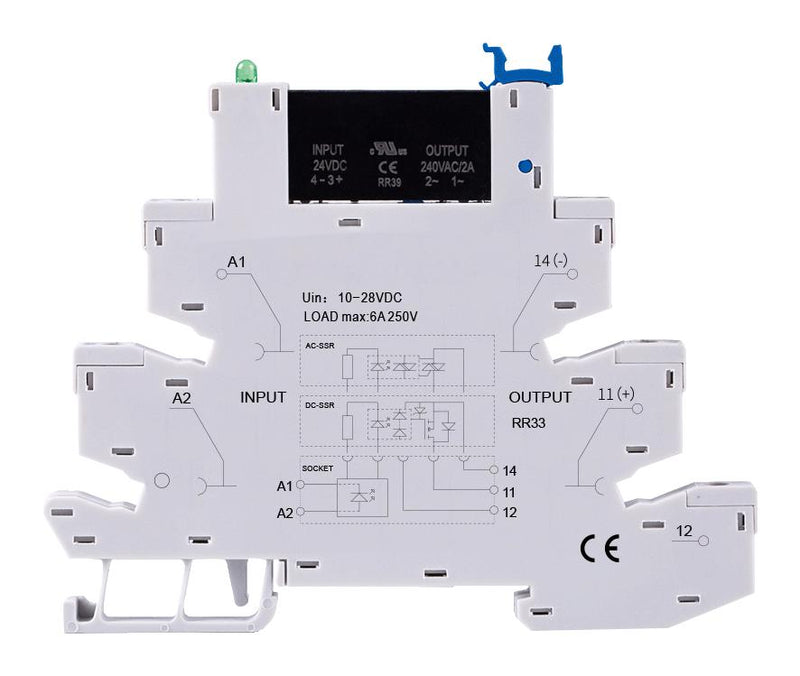 Multicomp MC002275 SSR 9.6VDC-14.4VDC 4A DIN Rail