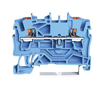 Wago 2202-1204 DIN Rail Mount Terminal Block 2 Ways 12 AWG 2.5 mm&sup2; Clamp 24 A