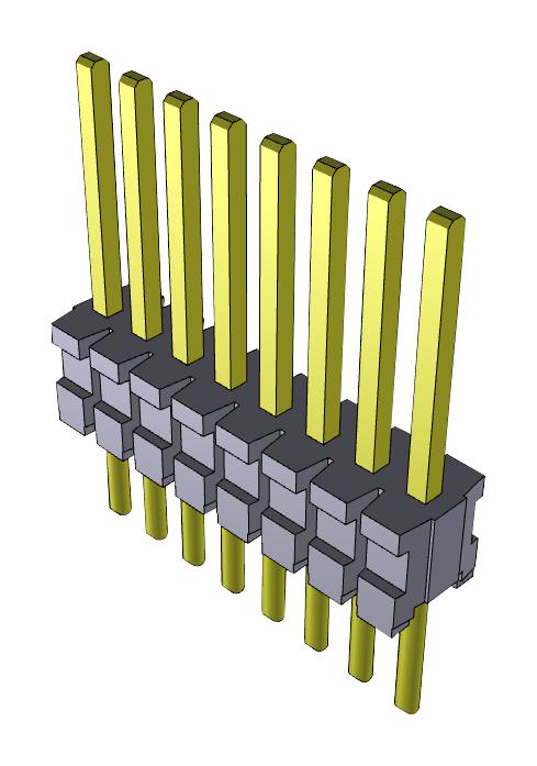 Samtec TMS-108-02-L-S TMS-108-02-L-S Pin Header Board-to-Board 1.27 mm 1 Rows 8 Contacts Through Hole TMS