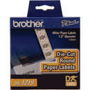 Brother DK1219 Round Paper Labels (1200 Labels)
