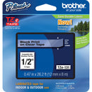 Brother TZe131 Laminated Tape for P-Touch Labelers (Black on Clear, 0.47" x 26.2')