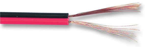 PRO POWER CB0043 RED/BLACK 100M Multicore Unscreened Cable, Per M, Black, Red, 2 Core, 0.44 mm&sup2;