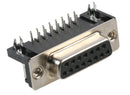 MULTICOMP 5504F1-15S-02-03-F1 D Sub Connector, 15 Contacts, Receptacle, DA, D Sub Formed Pin Series, Metal Body, Solder