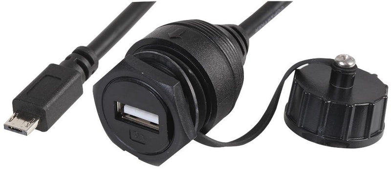 MULTICOMP 2UB3001-W05102 USB Cable Assembly, USB Type A Receptacle, Micro USB Type A Plug, USB 2.0, 19.7 ", 500 mm