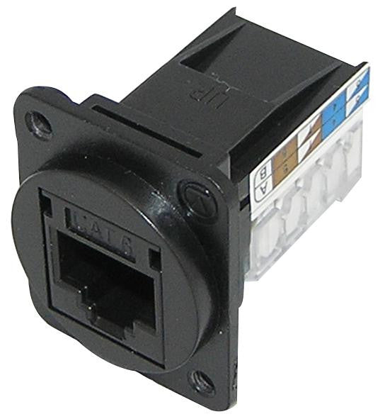 TUK SKMCBKDPM Modular Connector, Cat6, RJ45, D Universal Series, Receptacle, 8 Contacts, 8 Ways, 1 Ports