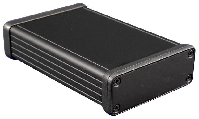 HAMMOND 1455J1201BK IP54 1455 Series Black Extruded Aluminium Instrument Enclosure - 120x78x27mm