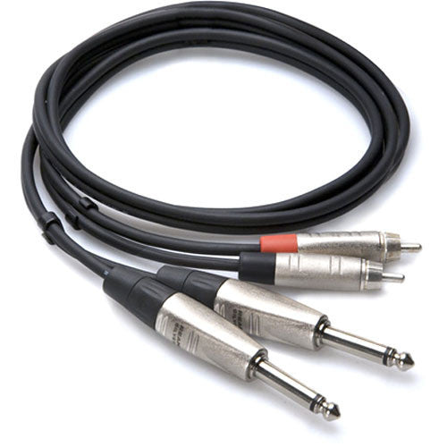 Hosa Technology HPR-0020X2 Dual 1/4" TS Male to Dual RCA Male Stereo Audio Cable (20')