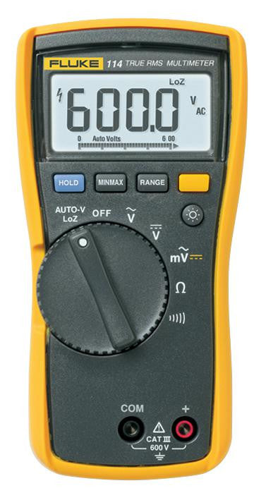 FLUKE FLUKE 114 Electrical Digital Multimeter, True RMS, 6000 Count, Auto/Manual Ranging with AutoVolt