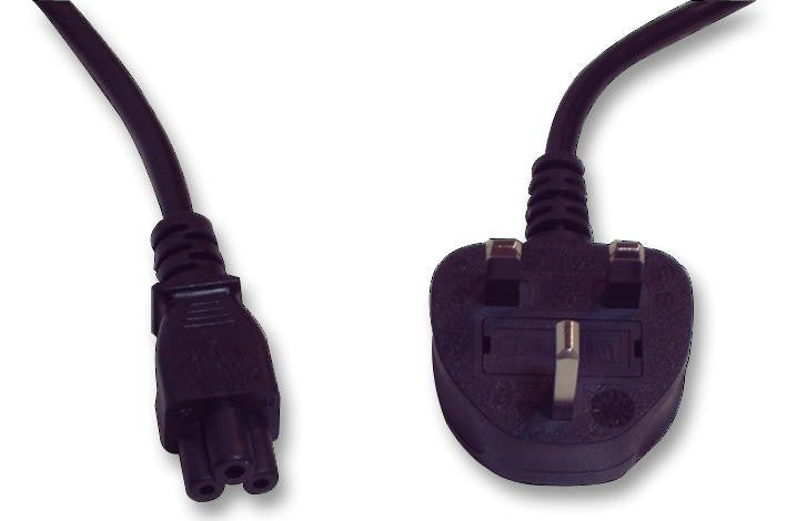 PRO ELEC PE00068 Mains Power Cord, Mains Plug, UK, IEC 60320 C5, 6.5 ft, 2 m, Black