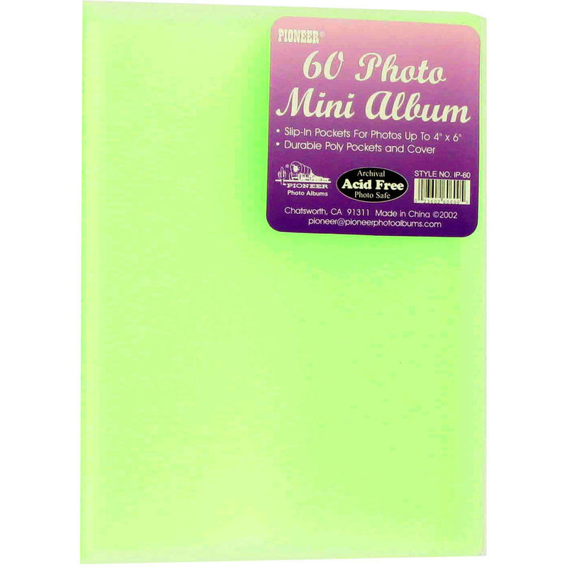 Pioneer Photo Albums Transparent Poly Photo Album - 4 x 6 Light Green Non Refillable, Plastic, Page Pockets, 4x6, 30, 60 IP60/GN