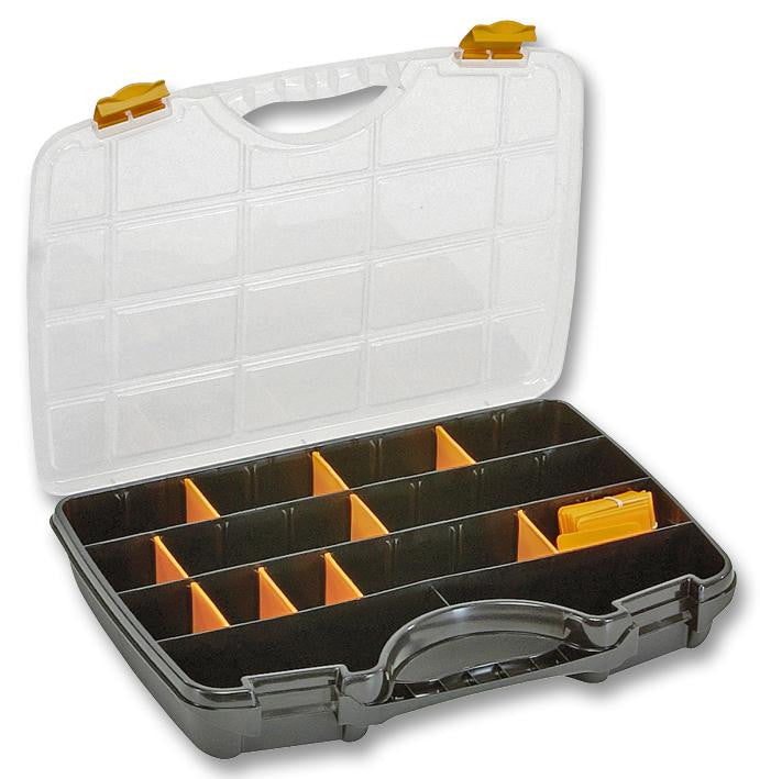 RAACO 715362 Tool Case, A46, 21 Dividers, Black/Silver, 61 mm Height, 378 mm Width, 290 mm Depth