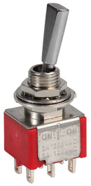 MULTICOMP 1MD3T6B11M1QE Toggle Switch, DPDT, Non Illuminated, On-Off-On, 1MD Series, Panel, 5 A