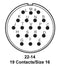 ITT Cannon MS3102R22-14PW MS3102R22-14PW Circular Connector MIL-DTL-5015 Series Box Mount Receptacle 19 Contacts Solder Pin Threaded