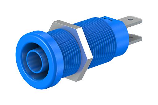 Staubli 66.9131-23 66.9131-23 Banana Test Connector 4mm Receptacle Panel Mount 20 A 1 kV Nickel Plated Contacts Blue