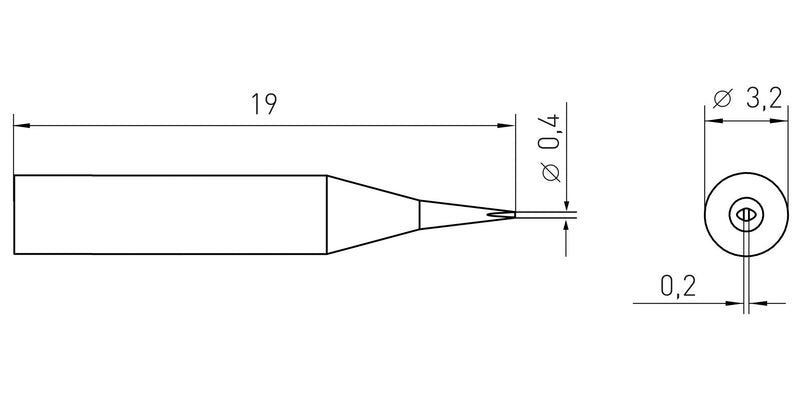 Weller T0050109099 Soldering Tip Chisel 0.4 mm Rtms Smart Micro Series New