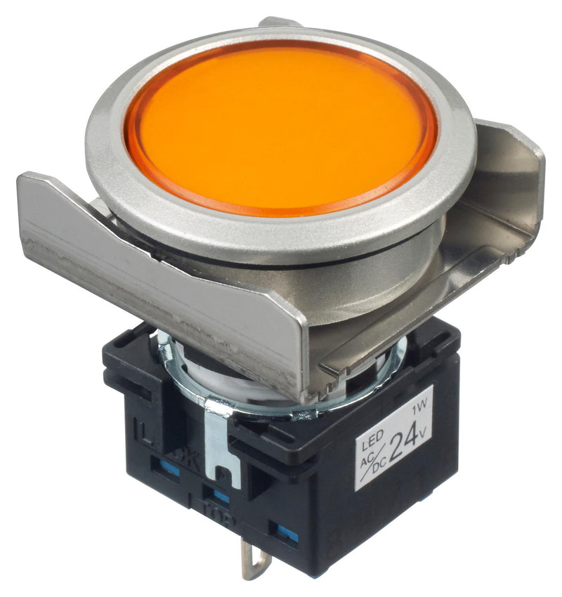 Idec LBW6MP-1T04A LED Panel Mount Indicator Amber 24 V 22.3 mm IP65