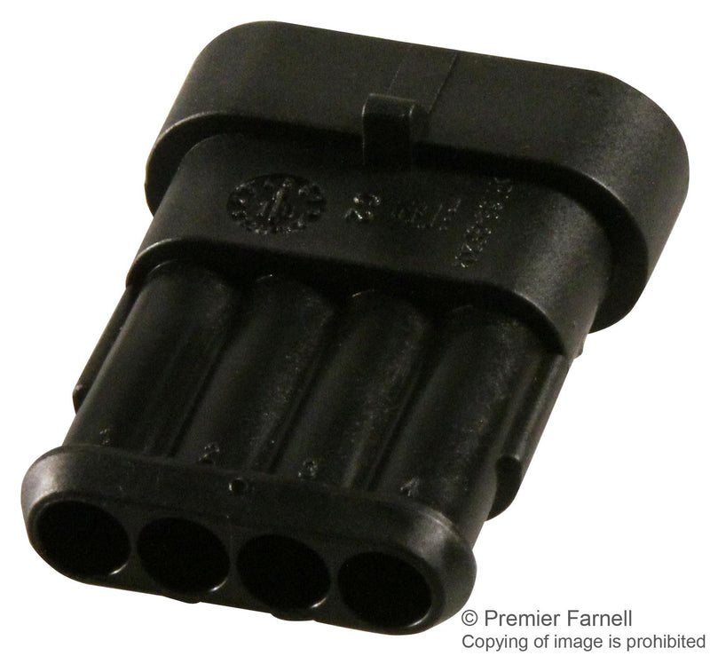 AMP - TE Connectivity 282106-1 282106-1 Connector Housing Superseal 1.5 Plug 4 Ways 6 mm Series Mini-Mic Tab Contacts