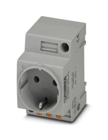 Phoenix Contact EO-CF/PT Pin &amp; Sleeve Connector 16 A 250 V DIN Rail Mount Socket 2P Grey