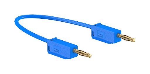 Staubli 28.0039-030-23 Test Lead PVC 2mm Stackable Banana Plug 60 VDC 10 A Blue 300 mm