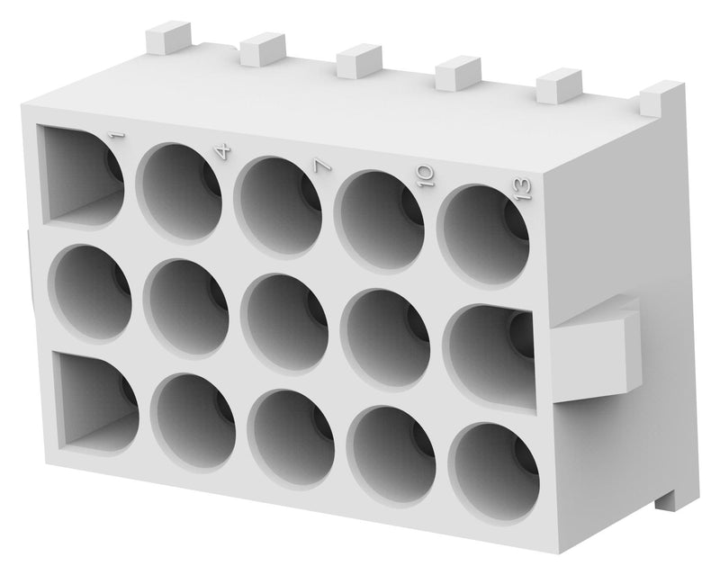 AMP - TE Connectivity 350830-1 Wire-To-Board Connector 6.35 mm 15 Contacts Header Through Hole 3 Rows