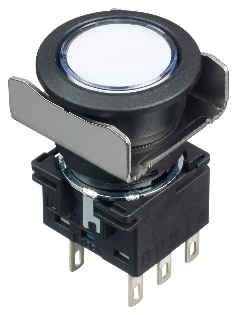 Idec LB6B-M1T6LW Pushbutton Switch Flush Silhouette Momentary Spring Return Dpdt 250 V 30 5 A