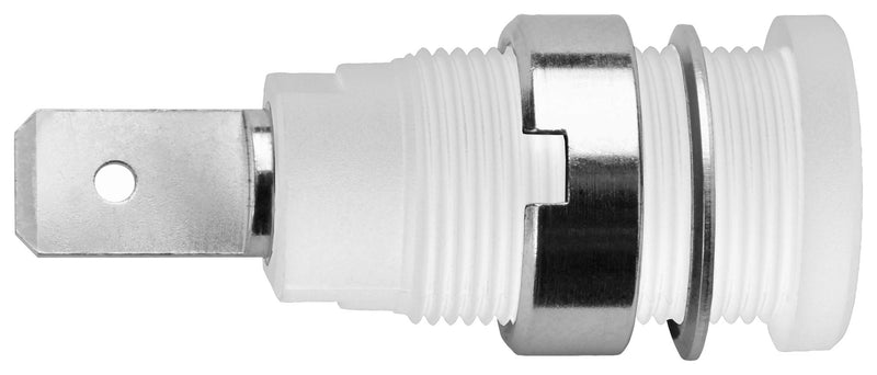 Schutzinger SEB 7080 NI / WS Banana Test Connector Jack Panel Mount 24 A 1 kV Nickel Plated Contacts White