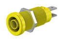 Staubli 66.9131-24 66.9131-24 Banana Test Connector 4mm Receptacle Panel Mount 20 A 1 kV Nickel Plated Contacts Yellow