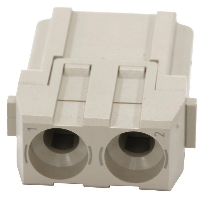 Multicomp PRO MP009487 Heavy Duty Connector MP-HM Inserts Module 2 Contacts Plug Crimp Pin - Not Supplied