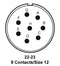 ITT Cannon MS3102R22-23P MS3102R22-23P Circular Connector MIL-DTL-5015 Series Box Mount Receptacle 8 Contacts Solder Pin Threaded