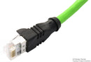 Metz Connect 142M2X95020 Sensor Cable X-Code Cat6 90&deg; M12 Plug RJ45 8 Positions 2 m 6.6 ft